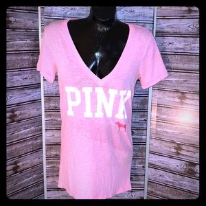 🌴VICTORIA SECRETS PINK-XS-PINK-VNECK-SS VS04